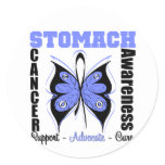 Stomach Cancer Awareness Butterfly Classic Round Sticker