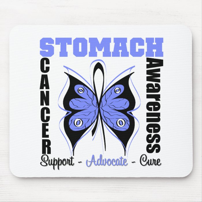 Stomach Cancer Awareness Butterfly Mouse Mat