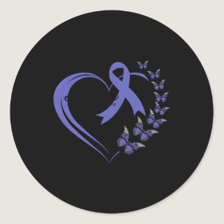 Stomach Cancer Awareness-He Butterfly Ribbon Classic Round Sticker