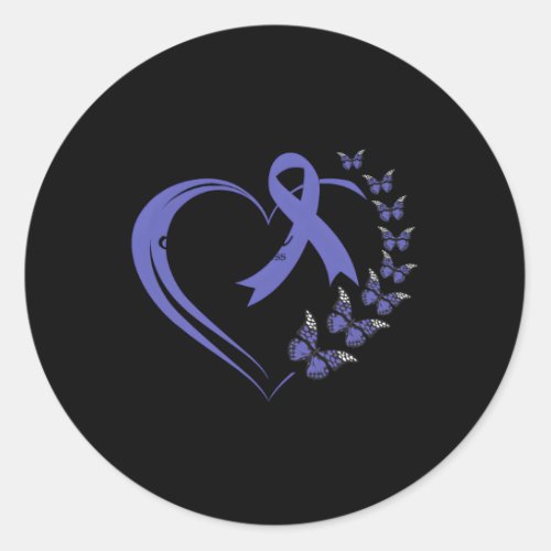 Stomach Cancer Awareness_He Butterfly Ribbon Classic Round Sticker