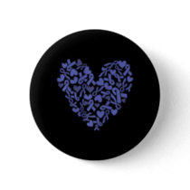 Stomach Cancer Awareness Heart Gastric Periwinkle  Button