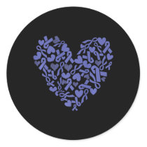 Stomach Cancer Awareness Heart Gastric Periwinkle  Classic Round Sticker