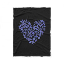 Stomach Cancer Awareness Heart Gastric Periwinkle  Fleece Blanket