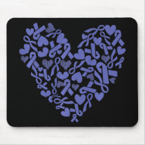 Stomach Cancer Awareness Heart Gastric Periwinkle  Mouse Pad