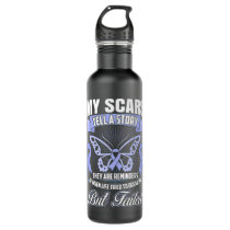 Stomach Cancer Awareness My Scars Tell a Story Stainless Steel Water Bottle