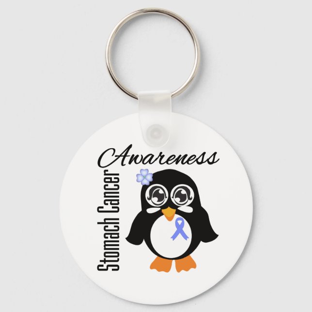 Stomach Cancer Awareness Penguin Keychain (Front)