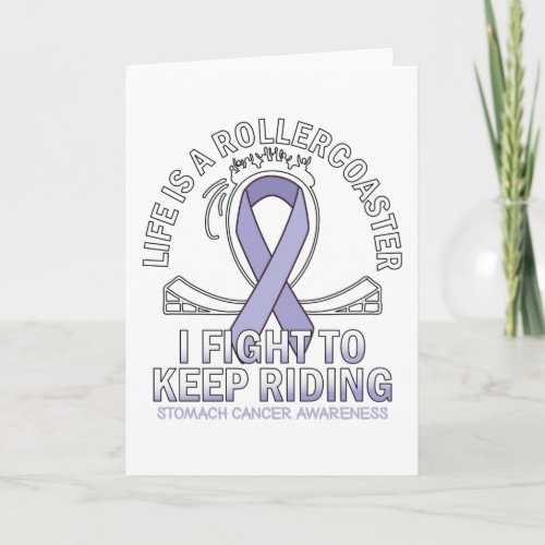 Stomach cancer awareness periwinkle blue card