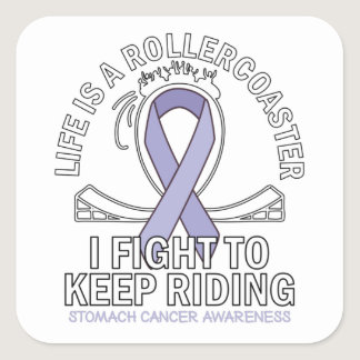 Stomach cancer awareness periwinkle blue square sticker