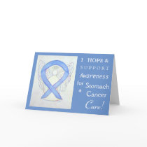 Stomach Cancer Awareness Ribbon Greeting Card