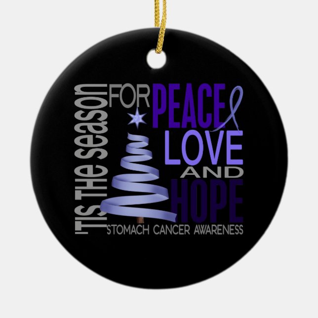 Stomach Cancer Christmas 1 Ornaments (Front)