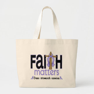 Stomach Cancer Faith Matters Cross 1 Large Tote Bag