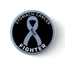 Stomach Cancer Fighter Ribbon Black Button
