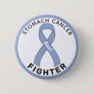 Stomach Cancer Fighter Ribbon White Button