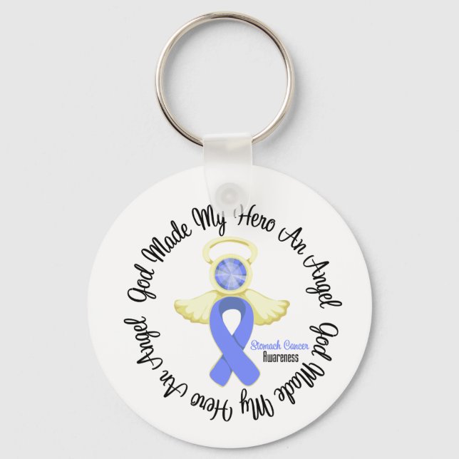 Stomach Cancer God Made My Hero An Angel Keychain (Front)