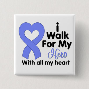 Stomach Cancer I Walk For My Hero Pinback Button