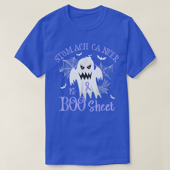 Stomach cancer Is Boo Sheet Periwinkle Ribbon Hall T-Shirt (Design Front)