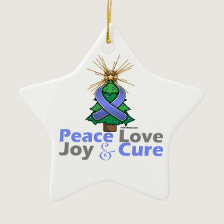 Stomach Cancer Peace Love Joy Cure Ceramic Ornament