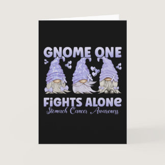 Stomach Cancer Periwinkle Blue Ribbon Gnome Card