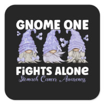 Stomach Cancer Periwinkle Blue Ribbon Gnome Square Sticker