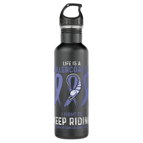 Stomach Cancer Periwinkle Blue Rollercoaster Stainless Steel Water Bottle