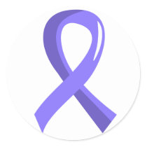 Stomach Cancer Periwinkle Ribbon 3 Classic Round Sticker