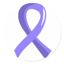 Stomach Cancer Periwinkle Ribbon 3 Classic Round Sticker