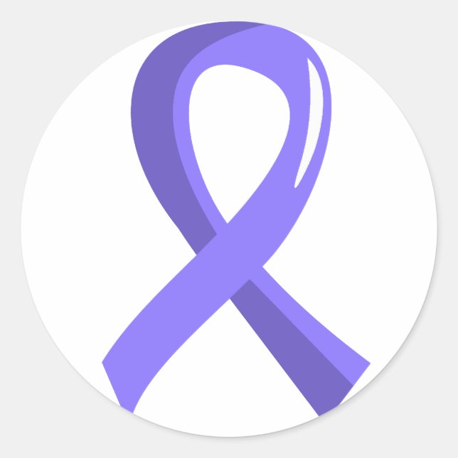 Stomach Cancer Periwinkle Ribbon 3 Classic Round Sticker (Front)