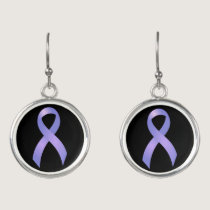 Stomach Cancer Periwinkle Ribbon Earrings