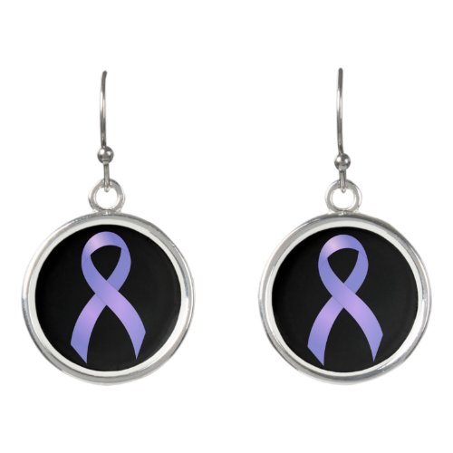 Stomach Cancer Periwinkle Ribbon Earrings