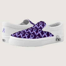 Stomach Cancer Periwinkle Ribbon Slip-On Sneakers