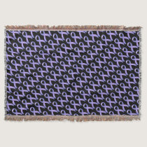 Stomach Cancer Periwinkle Ribbon Throw Blanket