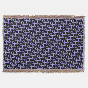 Stomach Cancer Periwinkle Ribbon Throw Blanket