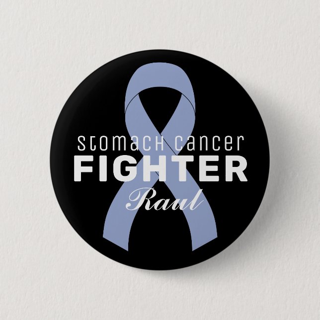 Stomach Cancer Ribbon Black Button (Front)
