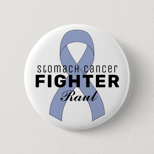 Stomach Cancer Ribbon White Button (Front)