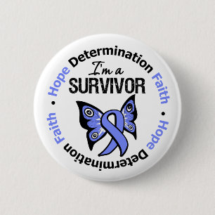 Stomach Cancer Survivor Hope Determination Faith Button