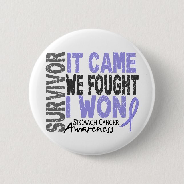 Stomach Cancer Survivor It Came We Fought I Won Button (Front)