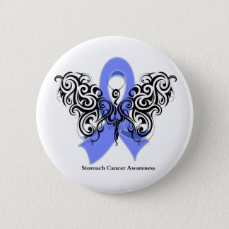 Stomach Cancer Tribal Butterfly Pinback Button