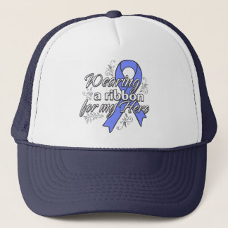 Stomach Cancer Wearing a Ribbon for My Hero Trucker Hat