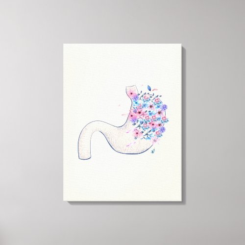 Stomach floral anatomy canvas for medical center 