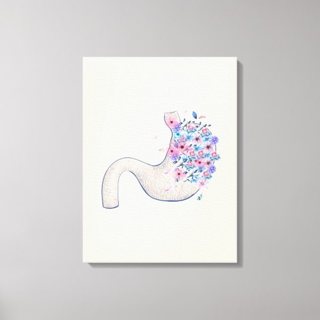 Stomach floral anatomy canvas for medical center  print (Front)