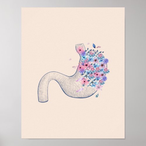 Stomach floral anatomy poster for medical center 