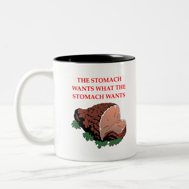 Stomach joke! Two-Tone coffee mug (Left)