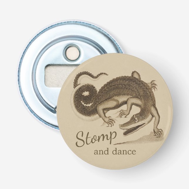 Stomp and dance CC0893 Wild happy crocodile Bottle Opener (Front)