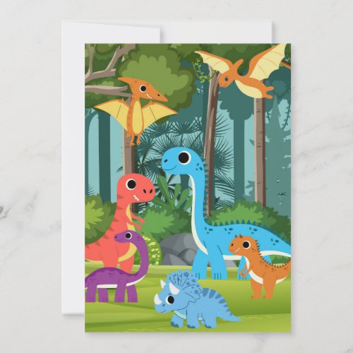 Stomp Chomp and Roar Dinosaur Birthday Party Invitation