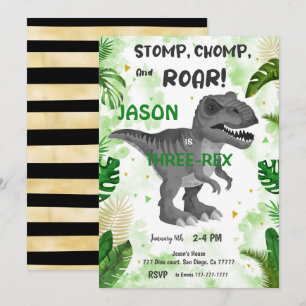 STOMP CHOMP And ROAR! Its Dinosaur Invitation