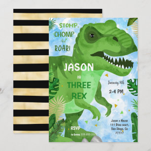 STOMP CHOMP Its Dinosaur Birthday Party Invitation