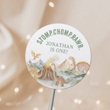 Stomp Chomp Rawr Boy Dinosaur 1st Birthday Party