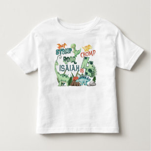 Stomp Chomp Roar Dinosaur 4th Birthday Toddler T-shirt