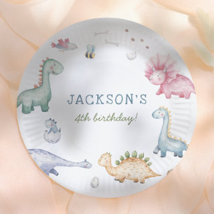 Stomp, Chomp & Roar Dinosaur Boys Birthday Party Paper Plates