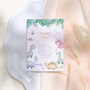 Stomp, Chomp & Roar Dinosaur Boys Birthday Party Thank You Card